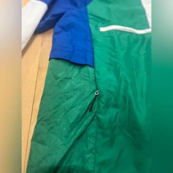 Adidas Green and Blue Windbreaker Jacket with a Hood - Picture 2 of 11